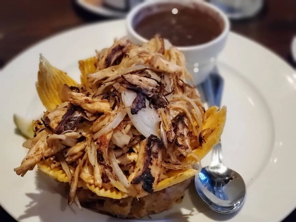 Shredded Pork in Plantain Basket
