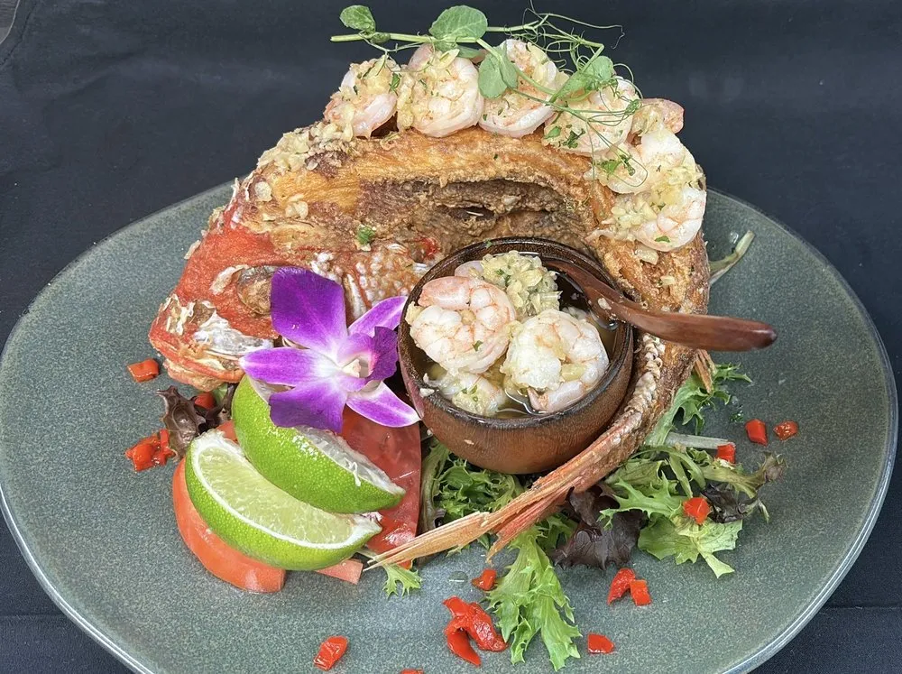 Fried Snapper with Shrimp