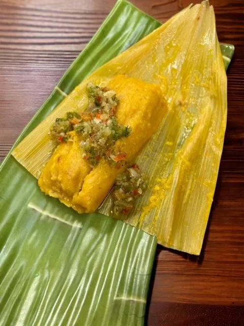 Tamale with Fried Pork Belly